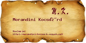 Morandini Kocsárd névjegykártya